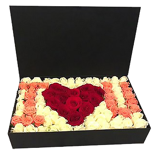 Фото товара 101 роза в коробке "I love you"