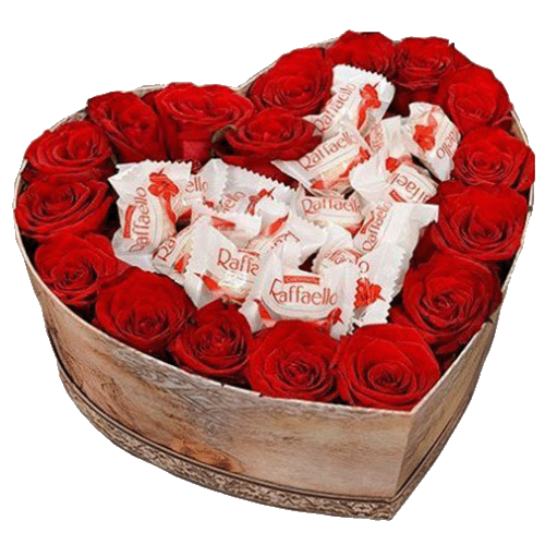 Фото товара 5 белых роз с конфетами в Умани