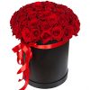 Фото товара 51 роза красная в шляпной коробке в Умани