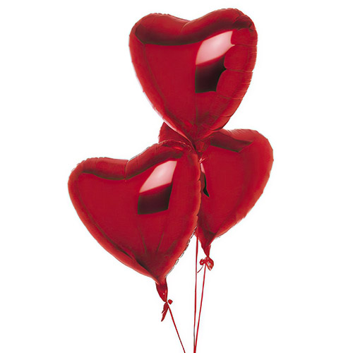 Фото товара 3 фольгированных шарика в форме сердца в Умани