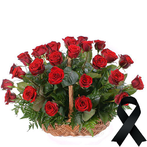 Фото товара 36 красных роз в корзине в Умани