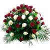 Фото товара 100 красно-белых роз в корзине в Умани