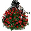 Фото товара 70 красных роз в корзине