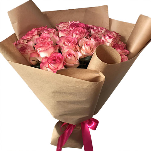 Фото товара 25 розовых роз в Умани