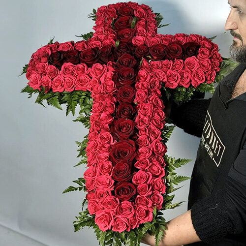 Фото товара Икебана "Алый крест" в Умани